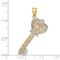 14K Two Tone Gold I Love You Key Pendant Charm Jewelry 35 x 24 mm
